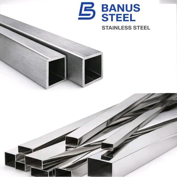 Pipa kotak hollow stainless 2 cm x 4 cm x 1,2 mm / 20 x 40 x 1,2mm