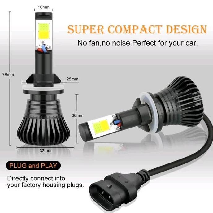 Foglamp mobil 2 warna H11 H16 kuning putih led cob