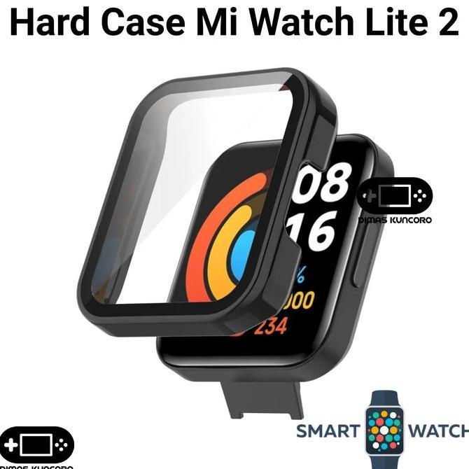 Hard Case Mi Watch Lite 2 cover bumper casing tempered glass screen guard protector anti gores antig