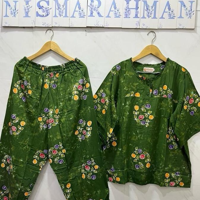 SETELAN BATIK SUNAN ORI - SUPER JUMBO   TANGAN 3/4  - Celana Panjang