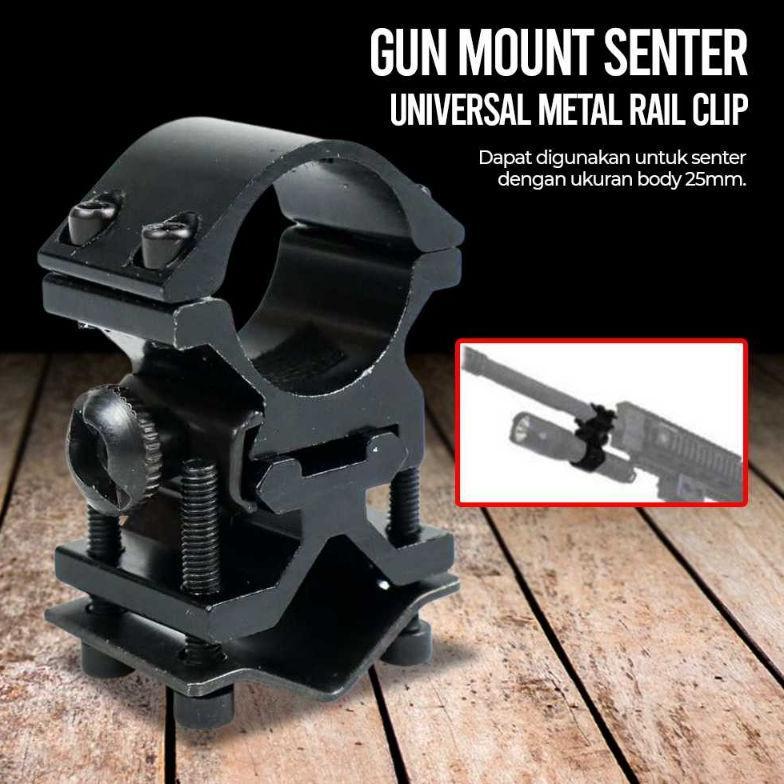 Lediland Gun Mount Senter Universal Metal Rail Clip - LH99