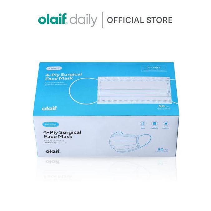 Olaif 4 Ply Surgical Face Mask - 50 pcs - Medical Mask / Masker Medis / Ear Loop