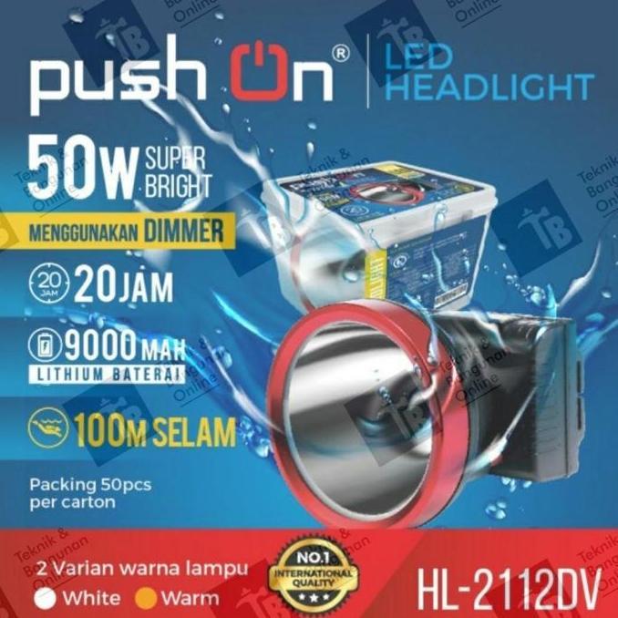 Senter Kepala Selam 50 Watt Original Push On Led Headlight 50 W