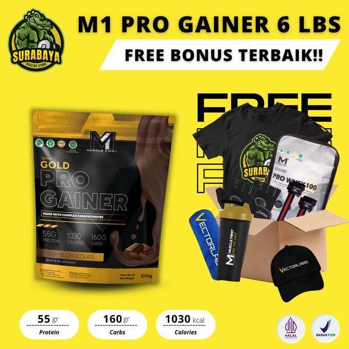 Muscle First M1 Gold Pro Gainer 6 Lbs Bpom Dan Halal Susu Fitness Gym
