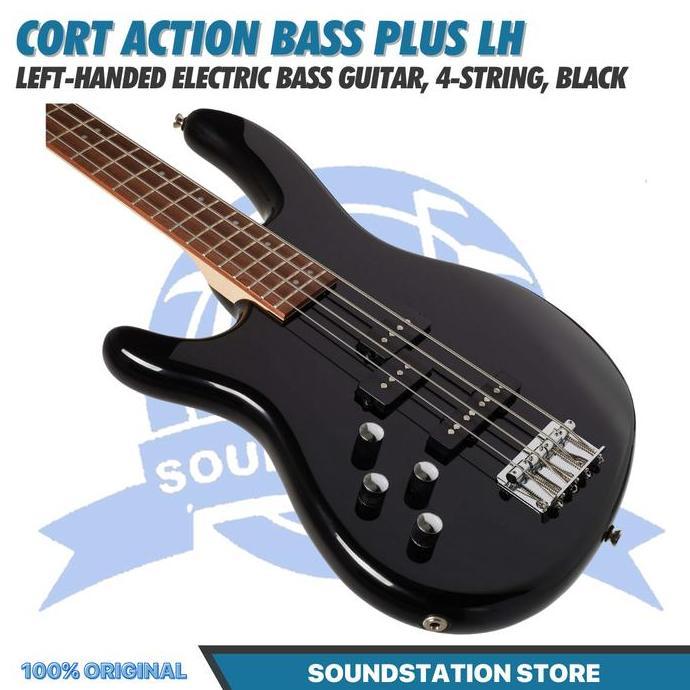 Promo Cort Action Bass Plus Lh-Bk Left-Handed Electric Guitar Bass 4-String, Black - Gitar Bass Kida