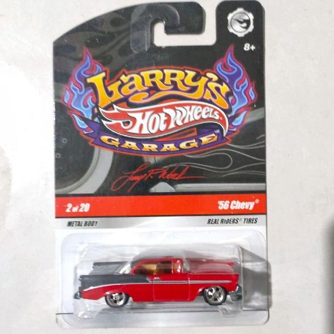 HOTWHEELS HOT WHEELS 56 CHEVY MERAH 2009 LARRY'S GARAGE BAN KARET PREMIUM RARE FUN99