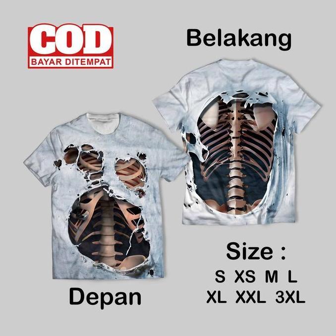 Kaos FullPrint Motif Unik Kaos Robek Kerokan Terbaru | Kaos AOP Motif Kaos Robek Kerokan Depan Belak