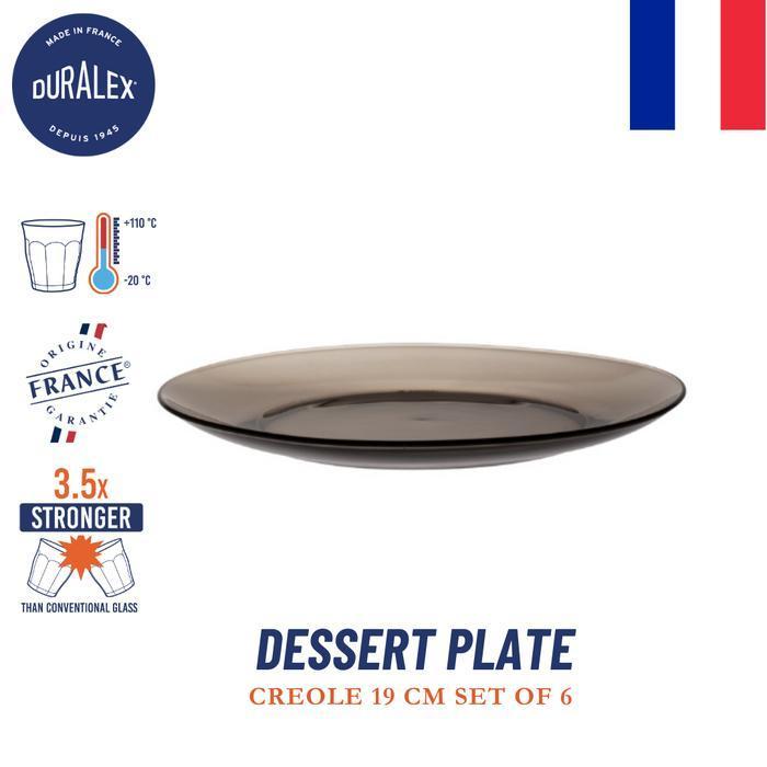 Duralex Creole Piring Dessert / Piring Kue Kaca 19 cm - Isi 6 pcs