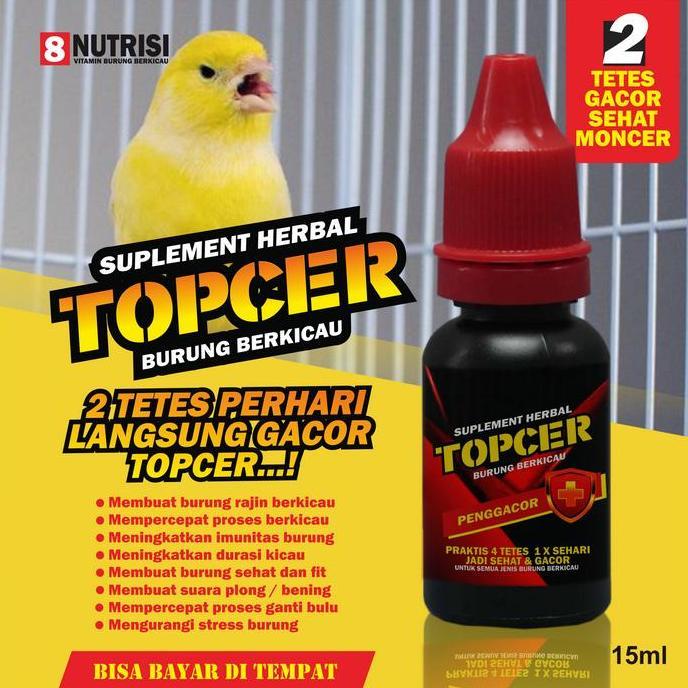 Topcer Vitamin Pengacor Burung Kenari Jantan Bahan / Paud Allshop