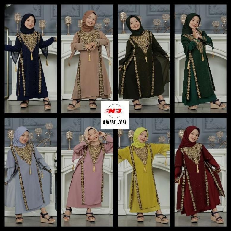 Official Gamis Abaya Anak Irana Bahan Jersey Korea