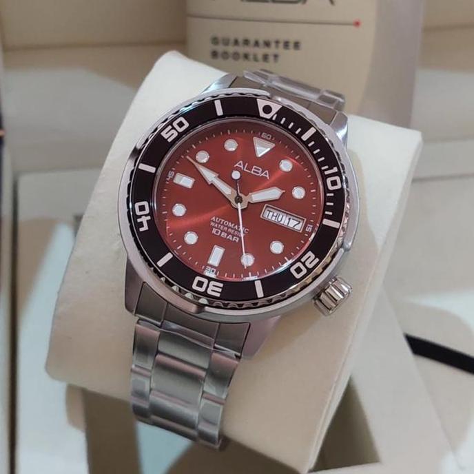 ALBA Automatic Jam Tangan Pria Strap Rantai Silver AL4263 Original