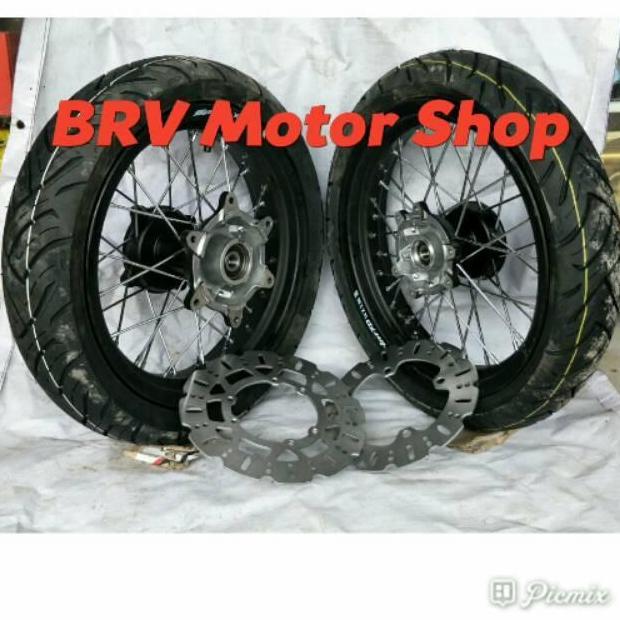 Terlaris Sepaket Velg Super Moto Honda Crf 150 L Velg Tapak Lebar Velg Ring 14 Full Set Siap Pasang 