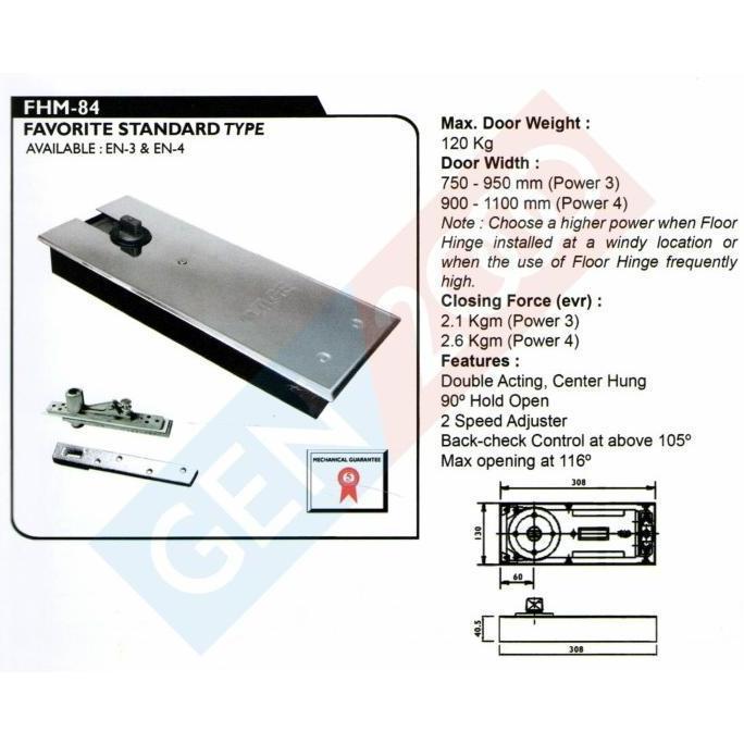Floor Hinge OMGE FHM 84 Body Only Engsel Pintu Lantai FHM84 OMGE Hinge