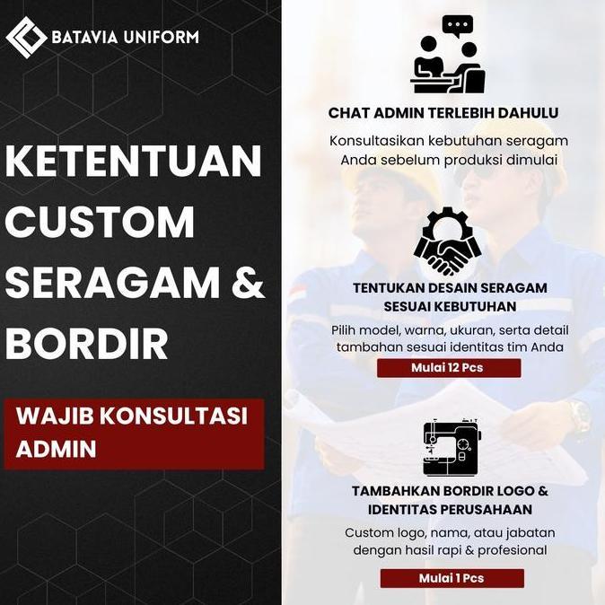 Baju Kemeja PDL Lapangan Tactical Lengan Panjang Custom Bordir Putih