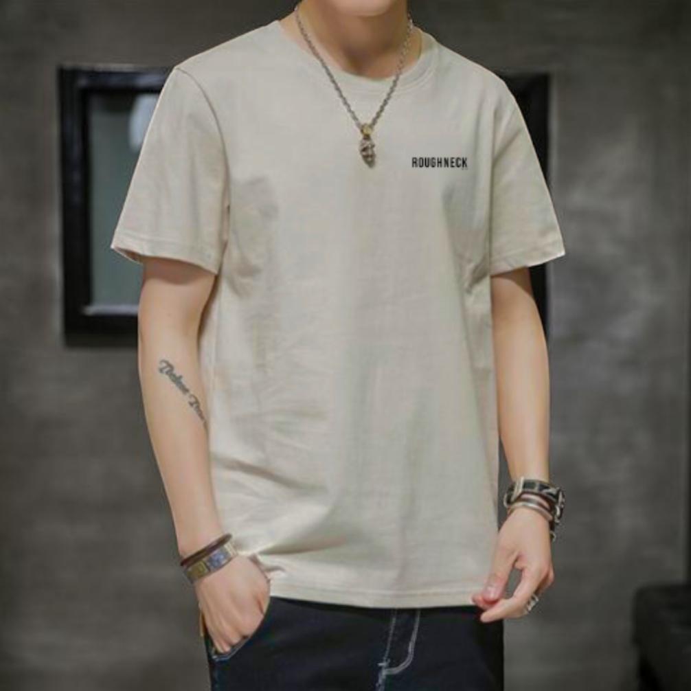 Kaos Roughneck1991 Logo Kecil Beige / Tshirt Roughneck Little Logo / Baju Kaos Sablon Roughneck