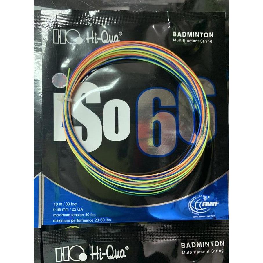 Senar Badminton NEW HIQUA ISO 66 RAINBOW WARNA WARNI ORIGINAL