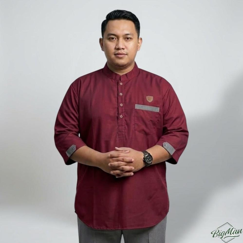 Diskon Kurta Jumbo Pria 2Xl 3Xl 4Xl 5Xl 6Xl 7Xl 8Xl 9Xl Baju Koko Kurta Lengan 3/4 Big Size Muslim P