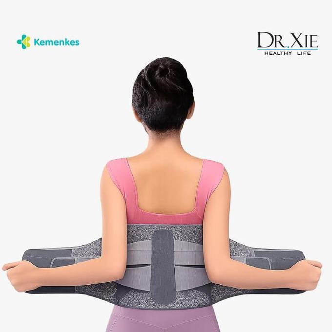 Korset Pinggang Lumbal Penyangga 3 in Pad Korset Hitam Korset Pinggang Lumbar Pria Wanita
