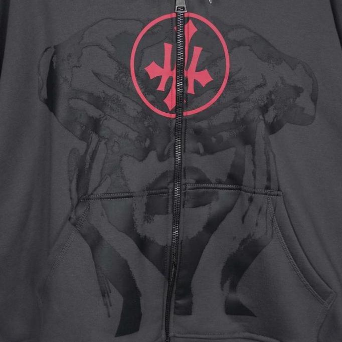 HSCO Oversized Boxy Hoodie Veida / Boxy Fit / Fleece 300gsm Sablon Zipper Sweater Distro