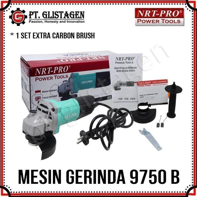 NRT-PRO Mesin Gerinda Listrik 9750 B 4" 720W Tahan Panas Cocok Pegangan Kecil dengan Extra Carbon Br