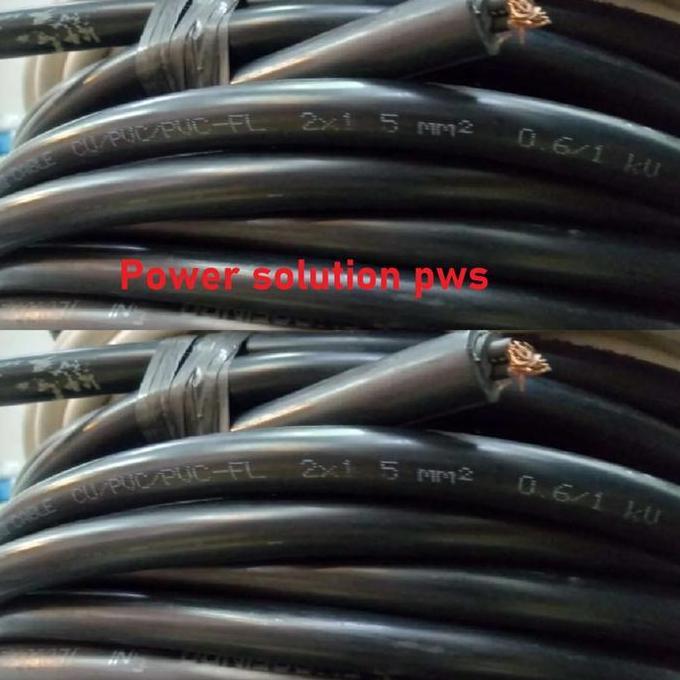 Kabel Serabut 2x1.5mm warna Hitam kabel serabut tembaga NYYHY 2x 1.5mm