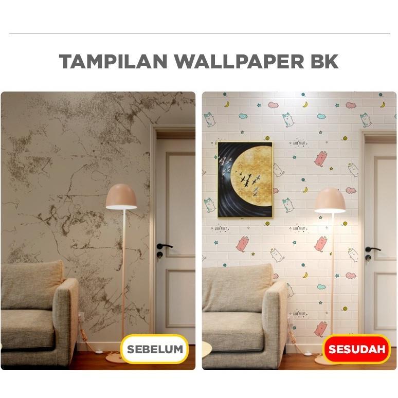 murah wallpaper dinding 3d bata / wallpaper 3d foam 77x70cm / wallpaper motif