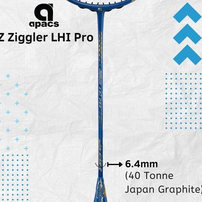 Raket Badminton APACS Z Ziggler LHI Pro Graphite Carbon 38 lbs Blue