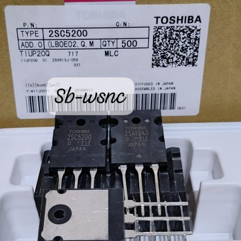 TRANSISTOR TOSHIBA 2SC5200 - 2SA1943 lot 717/716 free mika