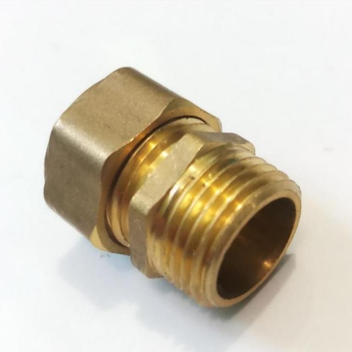 Sok Drat Luar 1/2 Inch / Sambungan Pipa Air Panas Kuningan /  Fitting Pipa Air Panas