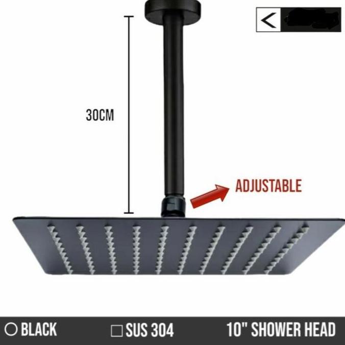SHOWER PLAFON HITAM MODEL TOTO HEAD SHOWER BLACK SHOWER RAIN HEAD