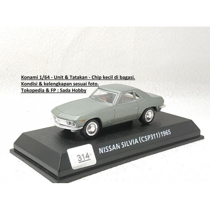 DIECAST KONAMI 1/64 NISSAN SILVIA CSP311 SILVER CADATOYS