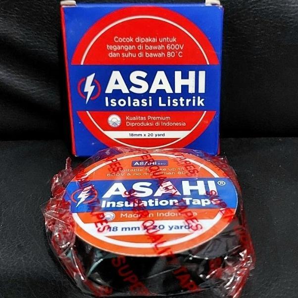 Paket 10 Pcs Isolasi Listrik Asahi / 18Mm X 20Yard /Bahan Berkualitas / Aman Untuk Pemasangan Listrk