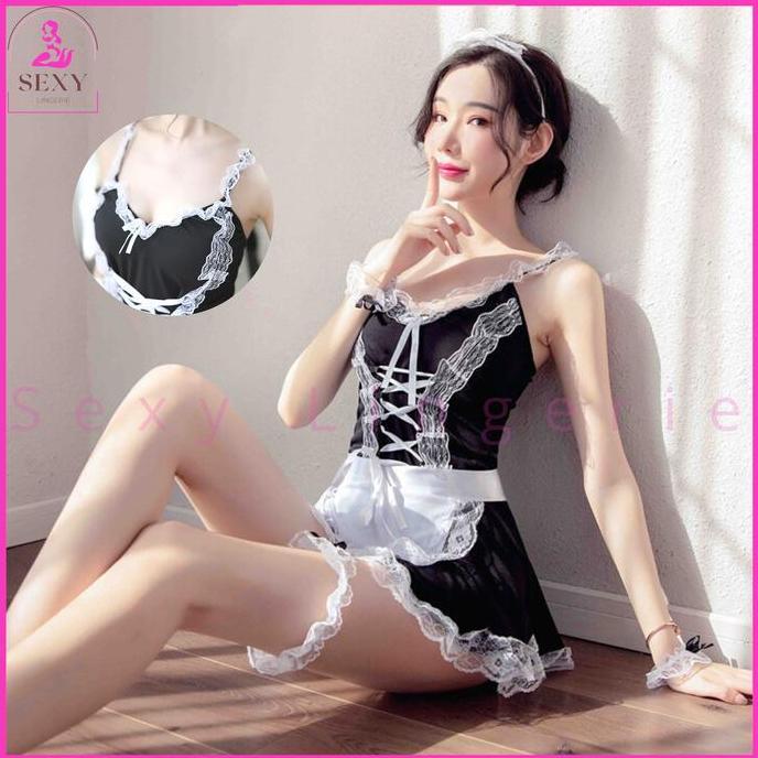 Sexy Lingerie Set Cosplay Custom + G String Model Charming Maid SL-56