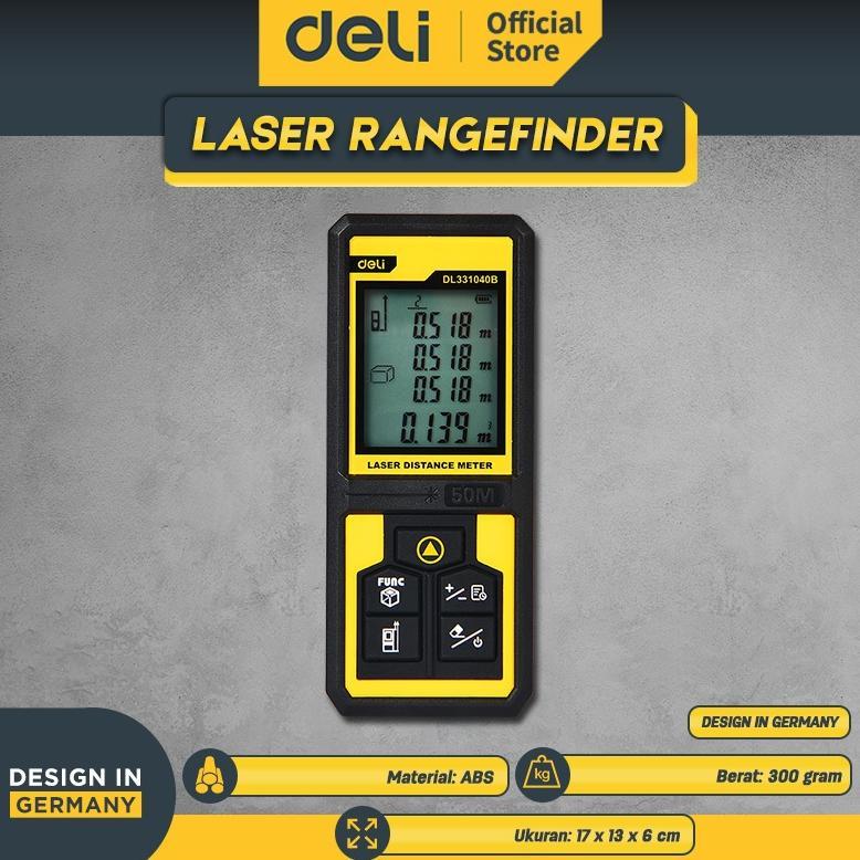 NEW Deli Laser Rangefinder / Meteran Laser Digital 50 m Pengukur EDL331040B [terbaik][terlaris]