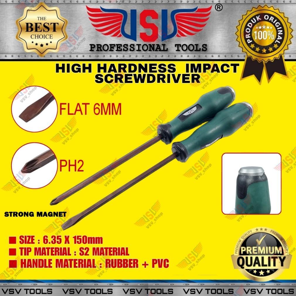 NEW Obeng Ketok Set 2pcs Obeng Getok Go-Thru Screwdriver 6x150mm S2 Material [terbaik][terlaris]