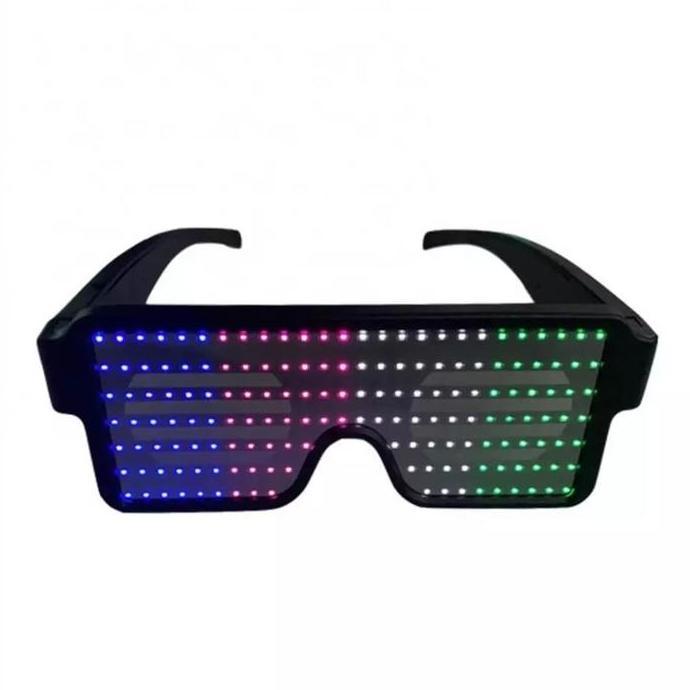 Kacamata LED Virtual Fashion USB 8 Mode Flash Light Party DJ Disco