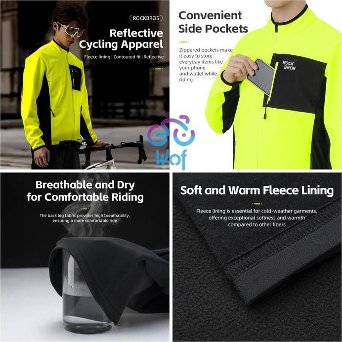 ROCKBROS YPW056 Jaket Jersey Sepeda Motor Long Sleeves Winter Jacket