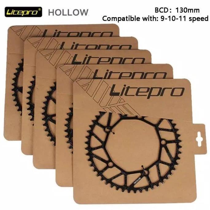 Litepro chainring Sepeda Lipat Gir Gear Depan Hollow BCD 130mm CNC