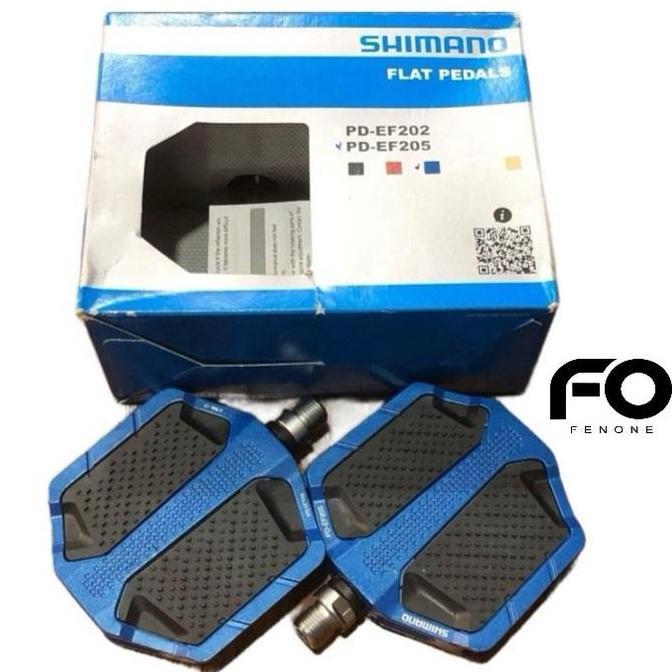 PEDAL SEPEDA SHIMANO PD-EF205 BLUE PEDAL FLAT / PEDAL SHIMANO BLUE BIRU FLAT MTB