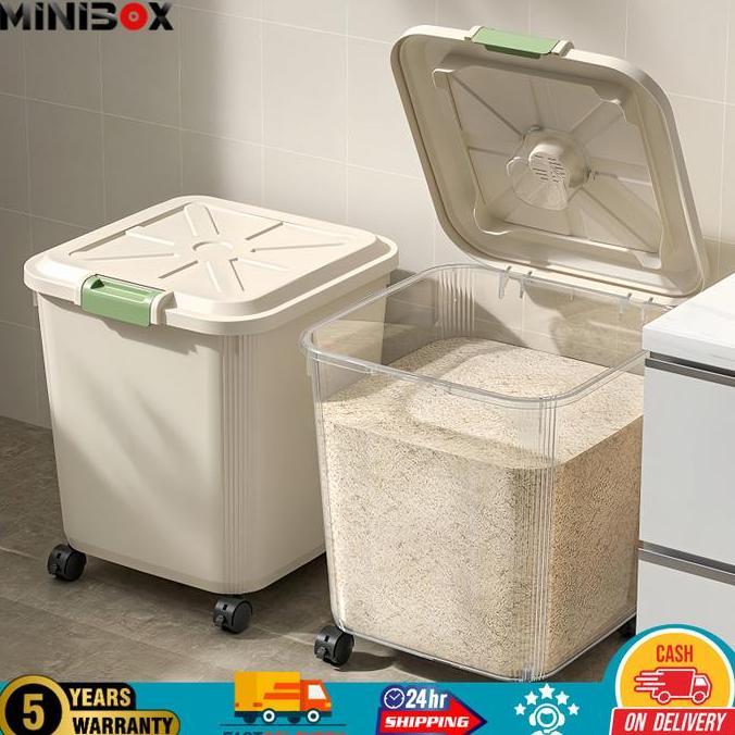 tempat beras 25kg model baru tempat beras aesthetic tempat beras 5 kg storage tempat beras kaca  tem