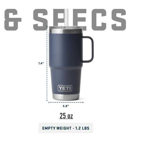 Yeti Rambler 42 Oz Straw Mug With Straw Lid 25Oz 35Oz 42Oz Tumbler Mug - Original