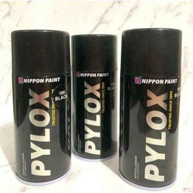 CAT SEMPROT PYLOX PILOX NIPPON PAINT 300cc HITAM PUTIH CLEAR