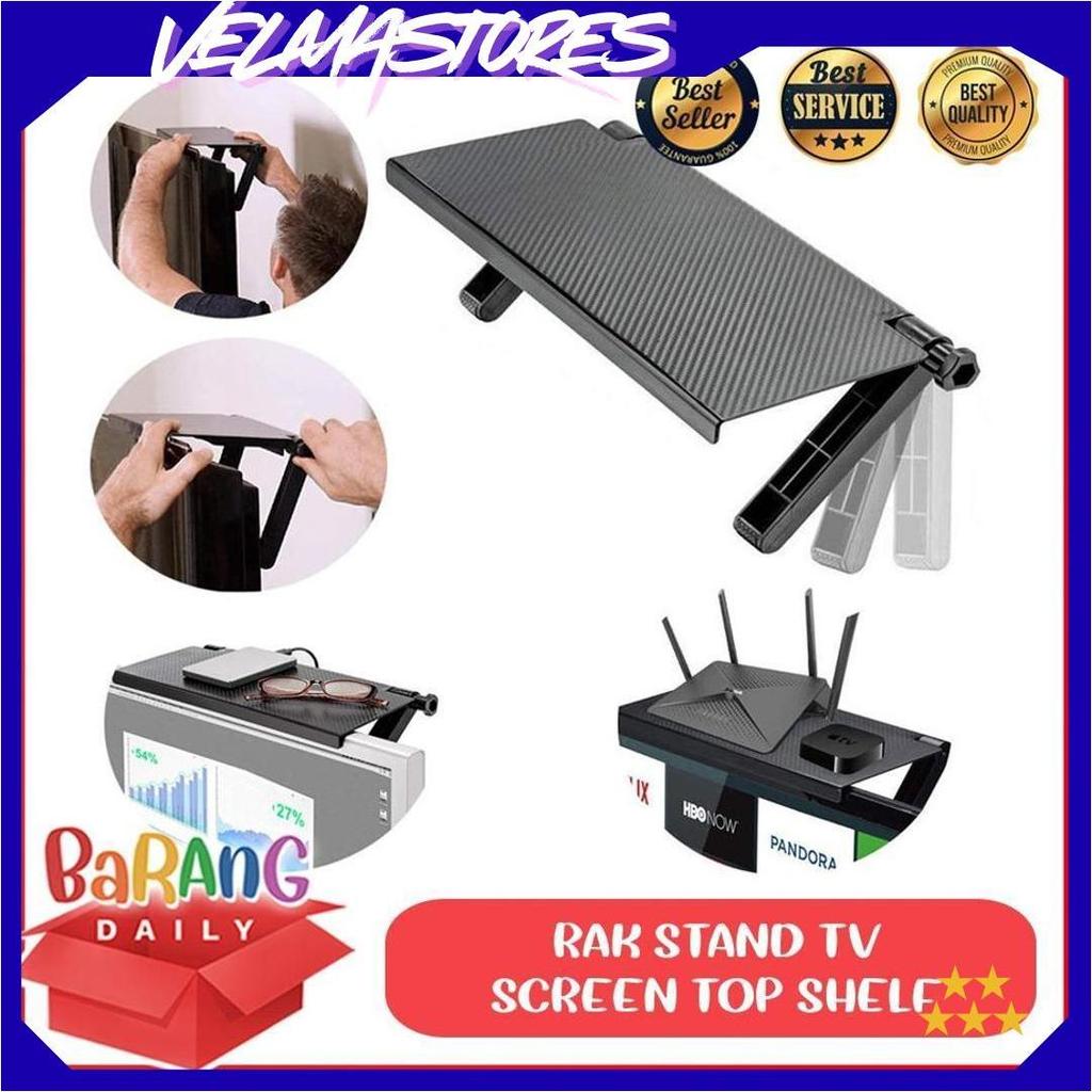 Rak Gantung Remot TV Tatakan Meja Wifi Screen Top Shelf Monitor BD Teratas