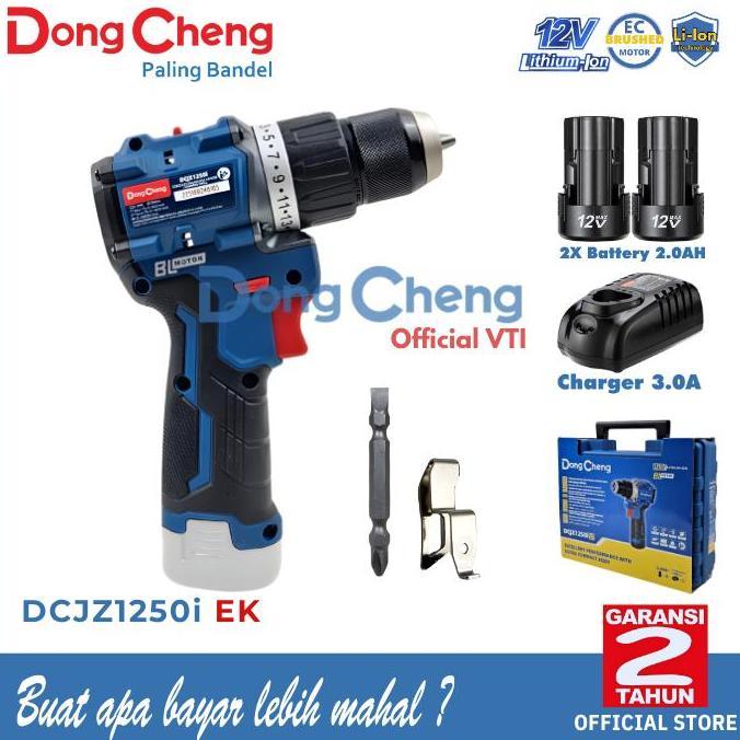 Dongcheng Dcjz1250I Ek Mesin Bor Tembok Baterai Cordless Brushless Impact Drill 12V 10Mm Dcjz1250I