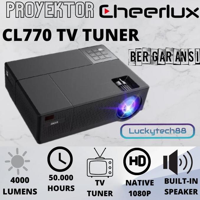 Cheerlux Cl770 Led Projector 4000 Lumens Proyektor Led Full Hd 1080