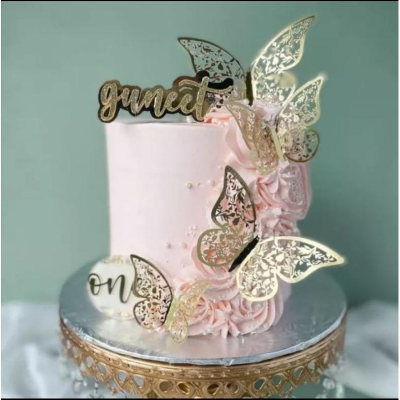 Topper Kupu2 Metal, Hiasan Kue Kupu Kupu, Mainan Kupu2, Dekorasi Hantaran, Tempelan Kupu Kupu Emas, 