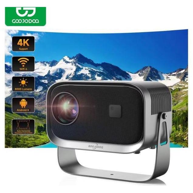 Goojodoq 2024 Easy-Carry Portable Hd Proyektor 8000 Lumens Android Projector