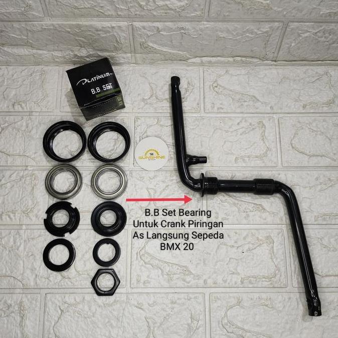 BB Set Kom Gear Tengah BEARING Mangkoan Crank Sepeda BMX 20 PLATINUM murah