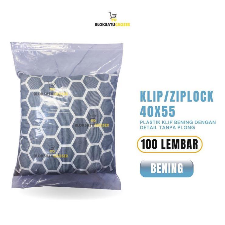 Plastik Klip Uk 40X55 (100 Lembar) Jumbo Besar | Plastik Ziplock | Plastik Zipper Malang | Plastik K