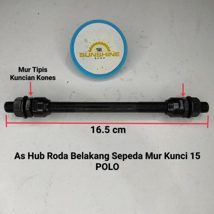 As Hub Bos Roda Belakang Single Speed 165mm x 9.3mm Sepeda Anak Onthel BMX POLO Black murah